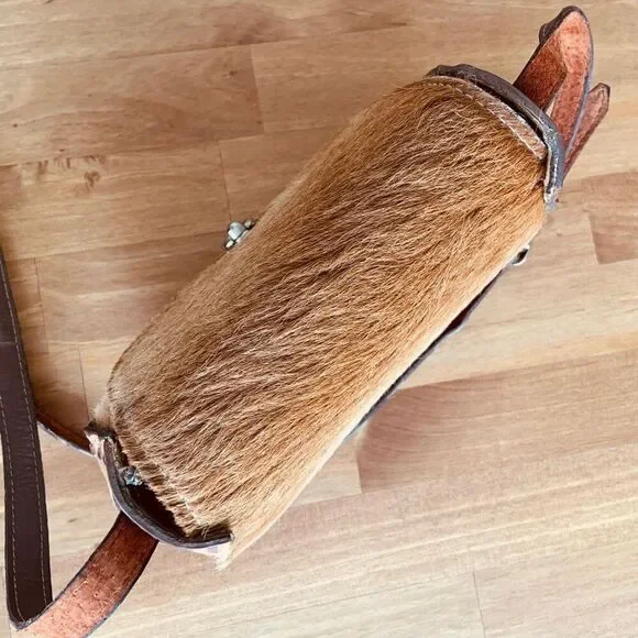 HAND TOOLED Leather Pony Hair Bag - Picture 8 of 14